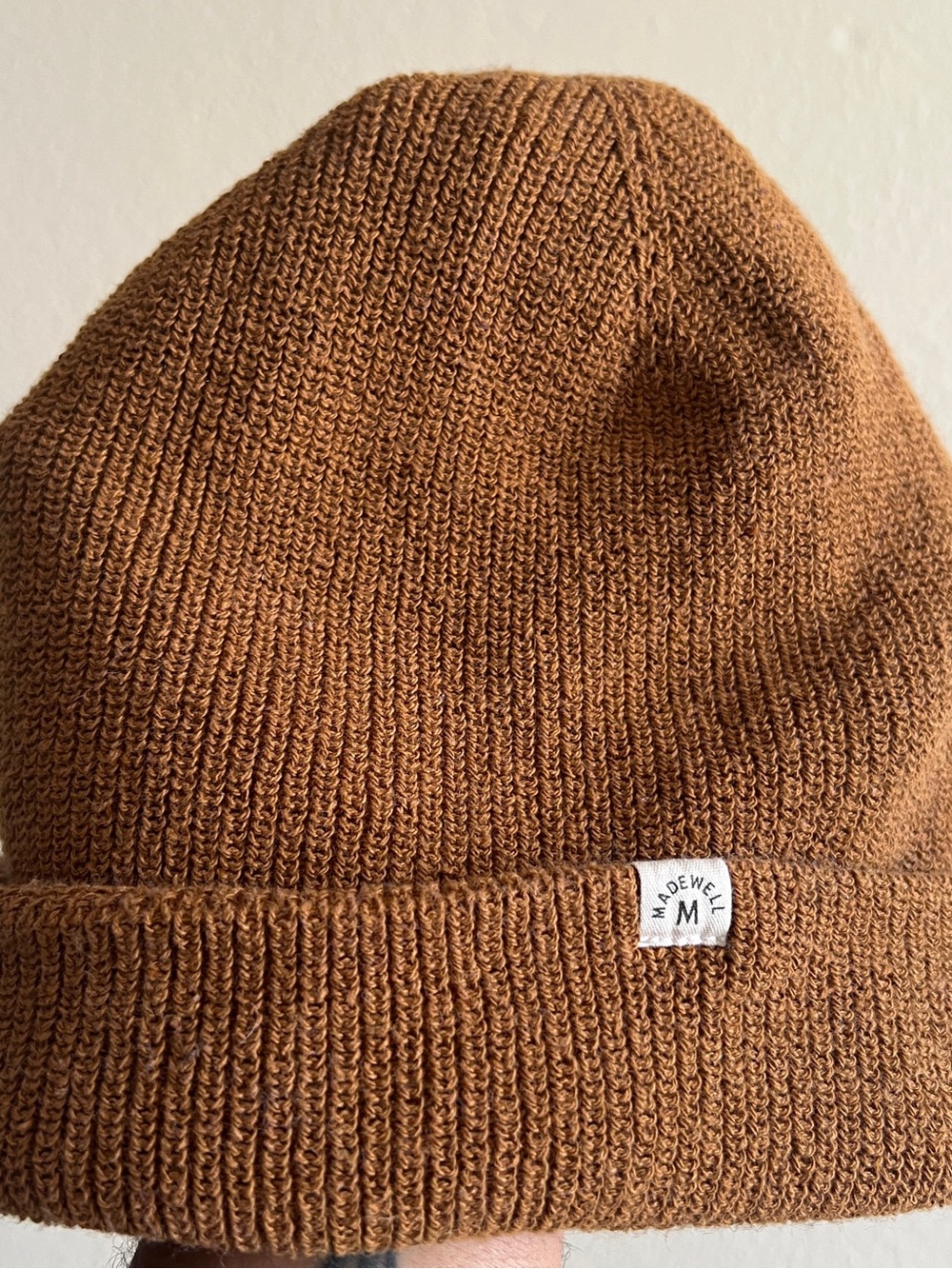 Madewell Beanie One Size Knit Preppy Mustard Brown